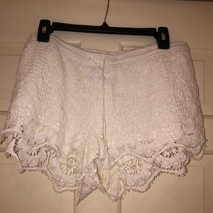 Express Lace White Shorts